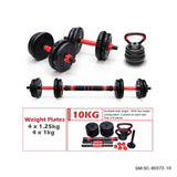 Multifunctional Dumbbell Set (4-1 Dumbbell, Barbell, Push-up stand, kettlebell -10KG) | SC-80372-10