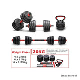 Multifunctional Dumbbell Set (4-1 Dumbbell, Barbell, Push-up stand, kettlebell -20KG) | SC-80372-20