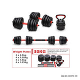 Multifunctional Dumbbell Set (4-1 Dumbbell, Barbell, Push-up stand, kettlebell -30KG) | SC-80372-30