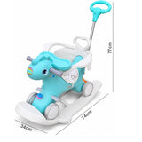 2in1 Kids Rocking Horse with Push Handle Bike (Suitable age: 1-36M Load: 25kg) Blue | sw230-3