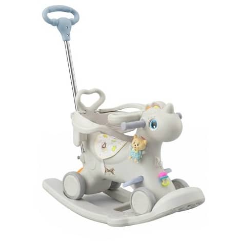 2in1 Kids Rocking Horse with Push Handle Bike (Suitable age: 1-36M Load: 25kg) gray | sw230-3