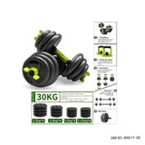 Multifunctional Dumbbell Set (5-in-1 Dumbbell, Barbell, AB Wheel, Push-up stand, kettlebell - 30KG) | SC-80017-30