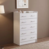 DANUBE | Supreme Chest of 5 Drawers-White | 810101800392