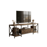TV Stand with Open Shelves & 2 Fabric Drawers – 160 cm | OMD-108