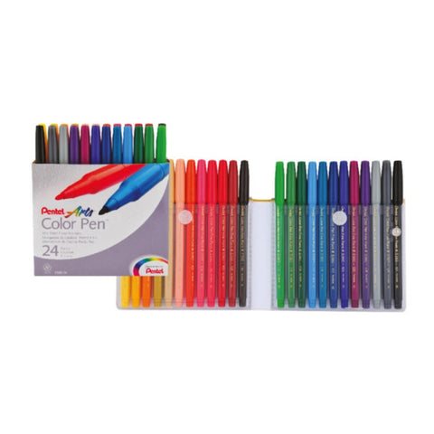 PENTEL | Fibre Tip Color Pens Set 24-Colors | PE-S360-24A