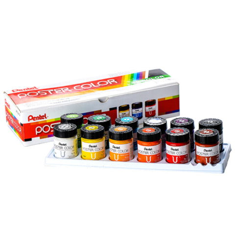 PENTEL | Poster Color 30ml Set 12- Colors | PE-WPU2-12