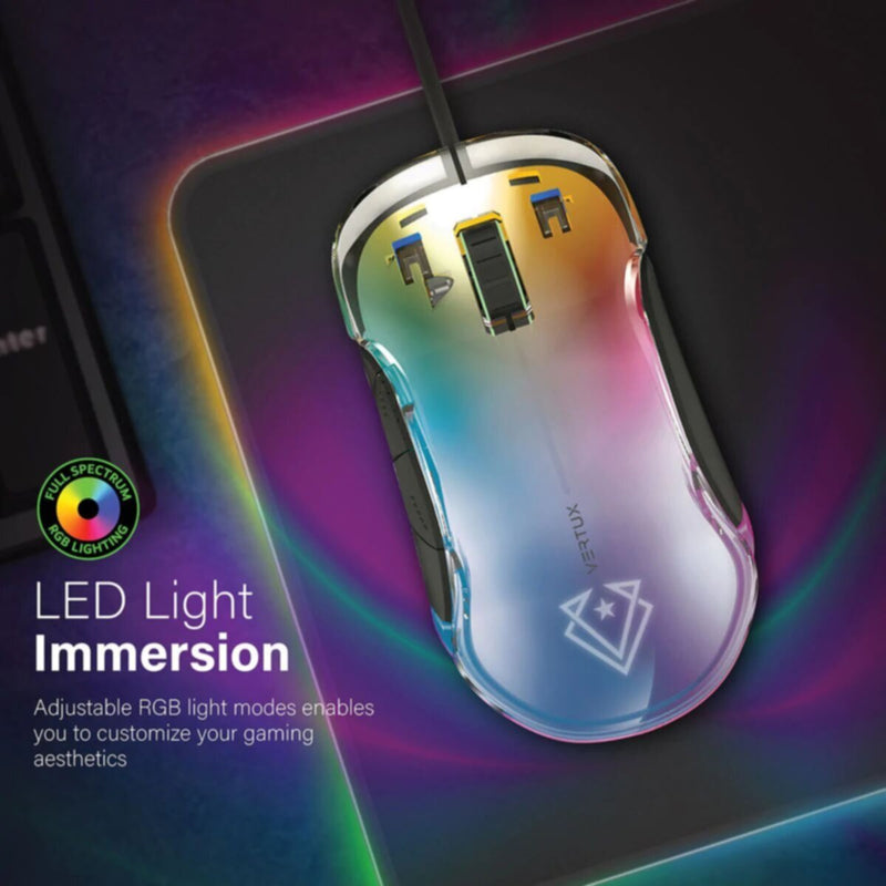 VERTUX | Pixel Perfect Accuracy RGB Wired Gaming Mouse 12000 DPI | PHOENIX