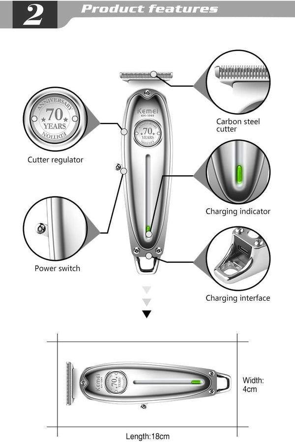 KEMEI | Cordless Hair Clipper | LFQ-KM-1949