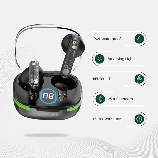 GREEN LION | VEGAS True Wireless Earbuds Black | GNVGSTWSBK