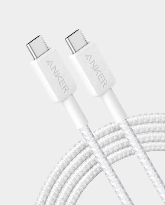 ANKER | كابل مضفر USB-C إلى USB-C بطول 1.8 متر | أبيض | A81F6H21