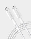 ANKER | كابل مضفر USB-C إلى USB-C بطول 1.8 متر | أبيض | A81F6H21