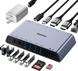 BENFEI | 12-in-1 USB Type-A USB Type-C Docking Station with Dual HDMI Display | 000347grey