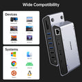 BENFEI | 12-in-1 USB Type-A USB Type-C Docking Station with Dual HDMI Display | 000347grey