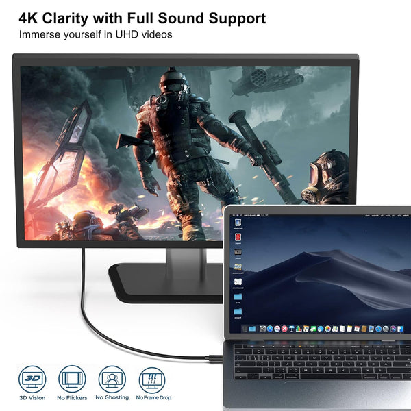 BENFEI | USB C to DisplayPort 3 Feet Cable | 000128black-3f