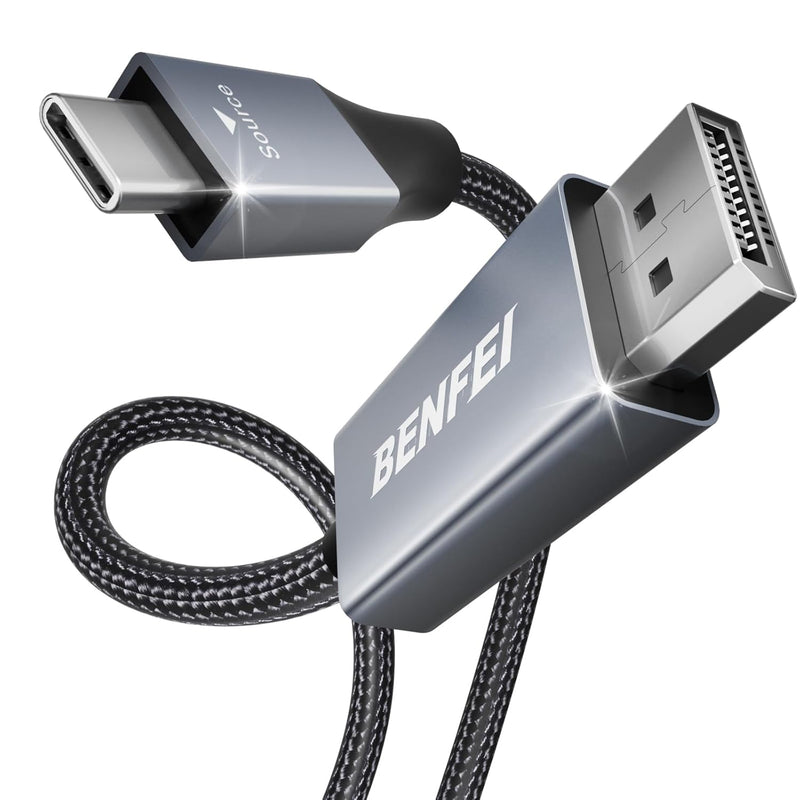 BENFEI | USB-C to DisplayPort 6 Feet Cable | 000207grey-3f-