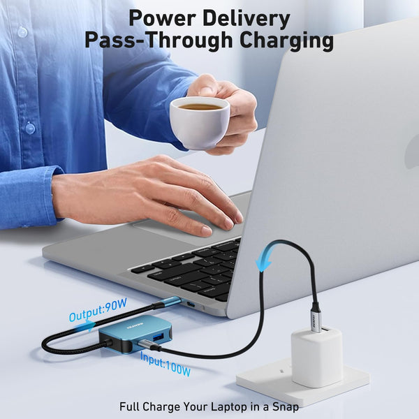 BENFEI |  USB C HUB 4in1 USB Type-C to HDMI VGA Adapter | 000310blue