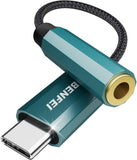 BENFEI | USB C to Audio Jack Adapter with DAC chipset USB-C to 3.5mm | 000349blue