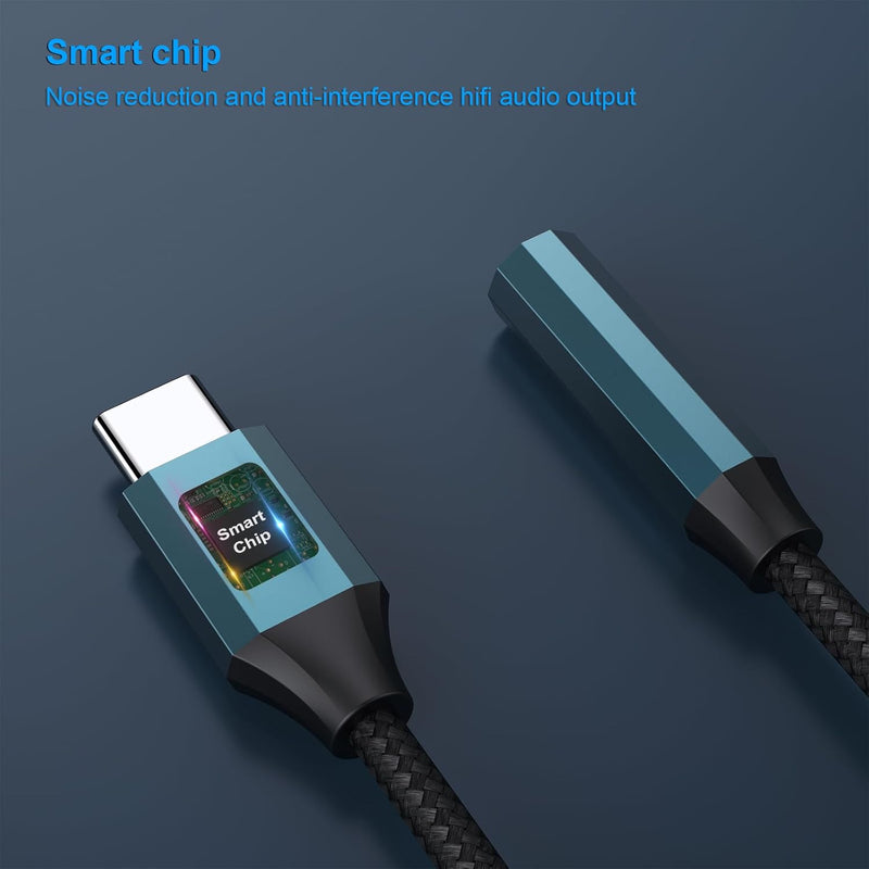 BENFEI | USB C to Audio Jack Adapter with DAC chipset USB-C to 3.5mm | 000349blue