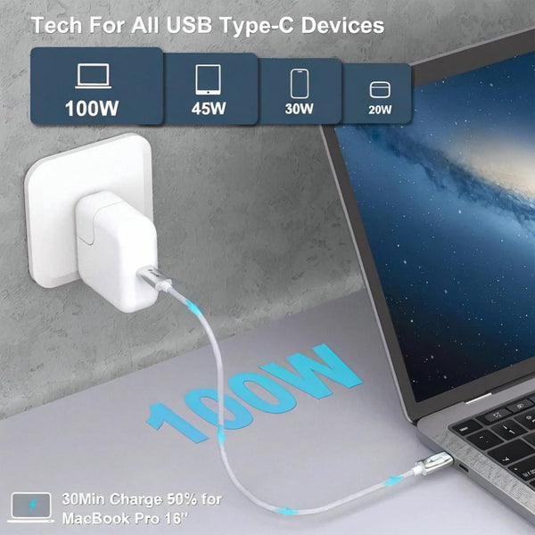 BENFEI | USB C to USB C Cable 100W 1M | 000351silver-1M
