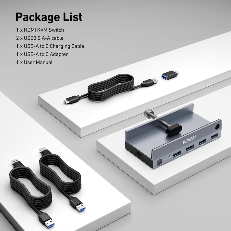 BENFEI | HDMI 2.1 KVM Switch | 000355grey
