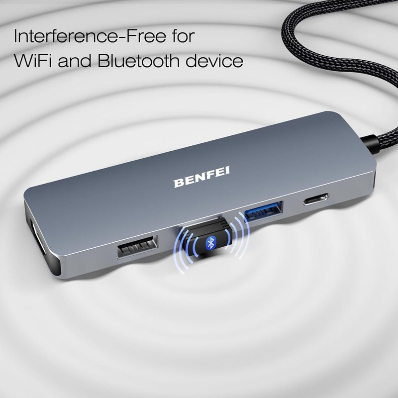 BENFEI | USB C Hub 5-in-1 with 4K HDMI Certified | 000360grey