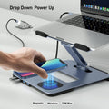BENFEI |  Laptop Stand with USB C 6in1 Docking Station 15W Magnetic Wireless Charger | 000366grey