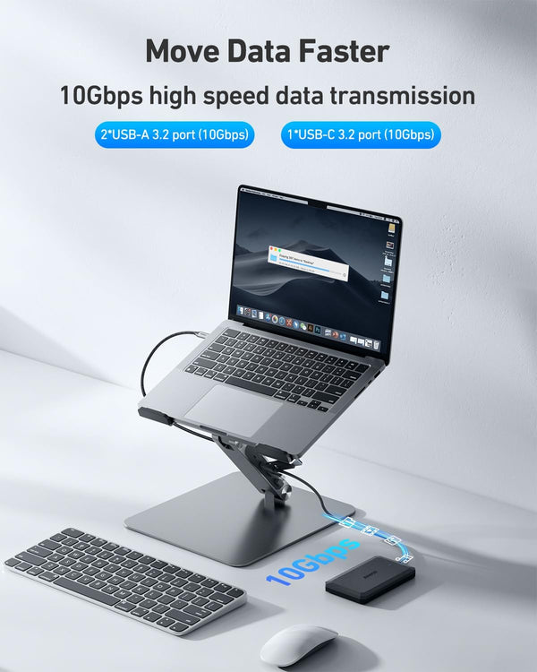 BENFEI | Laptop Stand with USB C 7in1 Docking Station HDMI | 000397grey