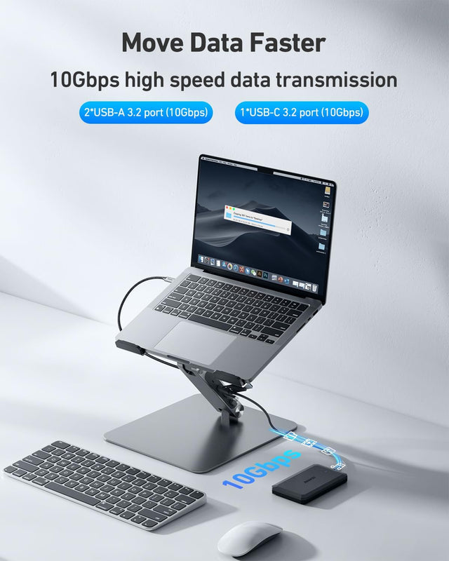 BENFEI | Laptop Stand with USB C 7in1 Docking Station HDMI | 000397grey