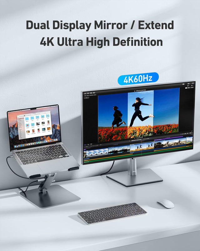 BENFEI | Laptop Stand with USB C 7in1 Docking Station HDMI | 000397grey