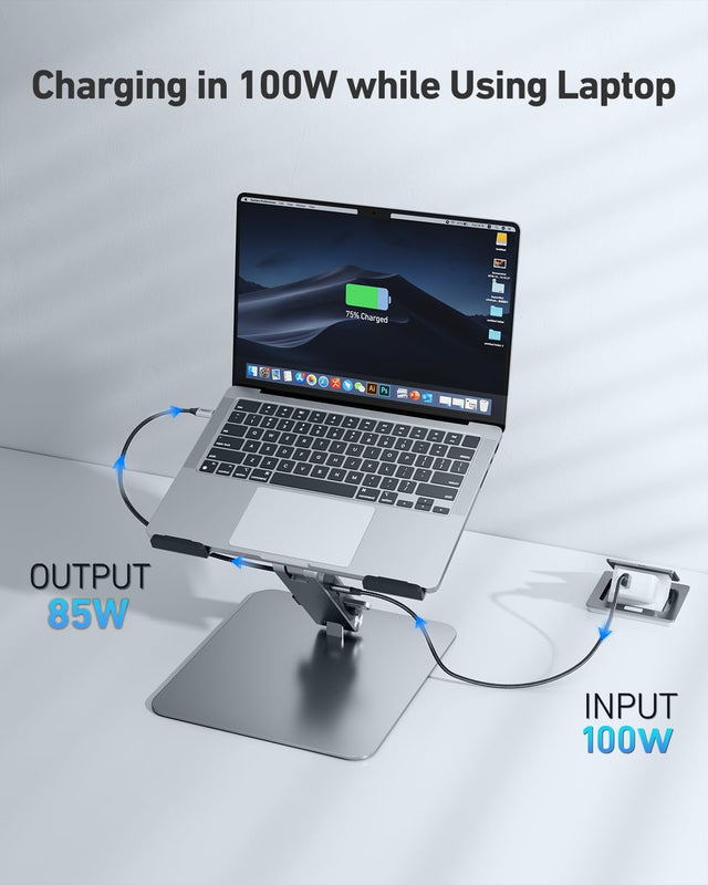 BENFEI | Laptop Stand with USB C 7in1 Docking Station HDMI | 000397grey