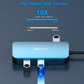 BENFEI | USB C MST HUB 8in1 with USB-C to 2 HDMI 1 VGA | 000335blue-N