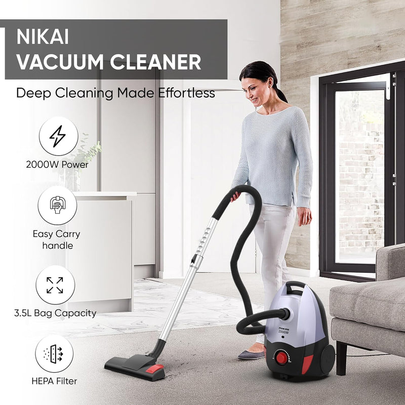 NIKAI | Vacuum Cleaner with High Suction Power 2000W | NVC9260A1
