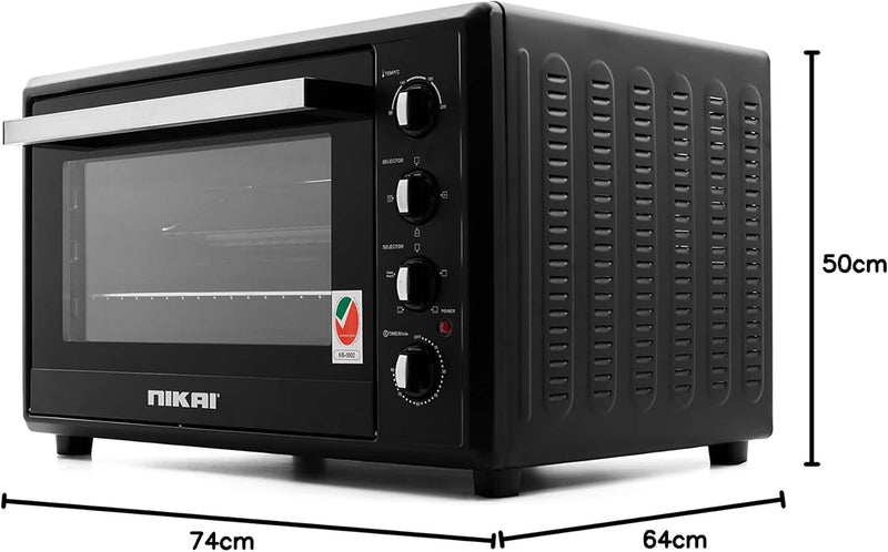 NIKAI | 100L Electric Oven with Rotisserie & Convection Function 2200W | NT1008RCAX
