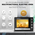 NIKAI |  Electric Oven 65Ltrs 2200W Black | Nt6500Src2