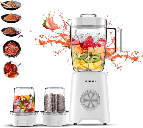NIKAI | 3 in 1 Blender with 3 Jars 300W White | NB1900NA1