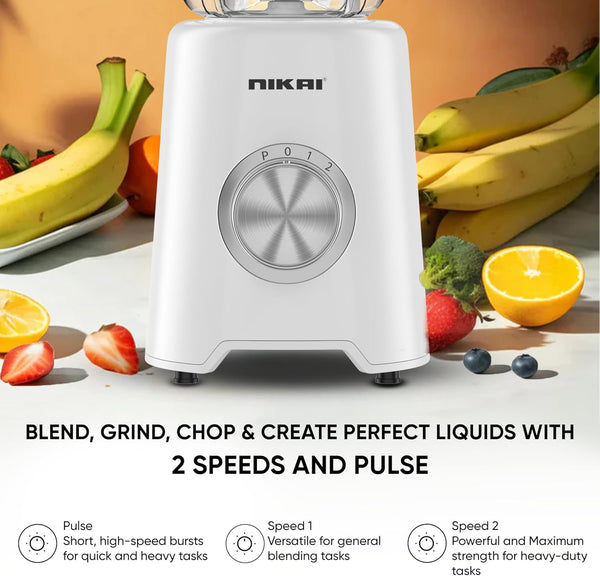 NIKAI | 3 in 1 Blender with 3 Jars 300W White | NB1900NA1