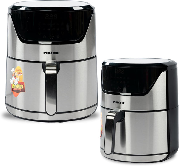NIKAI | 6Ltrs Digital Air Fryer 1800W Silver | NAF688DS