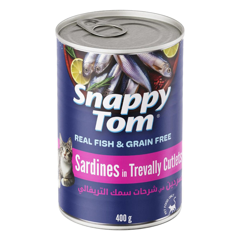 SNAPPY TOM | Sardines in Trevally Cutlets Wet Food 400g | SNP101CON00008