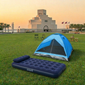 JILONG | Twin Navy Blue CloudCoil Flocked Air Mattress Set with Double Action Hand Pump | 24696