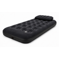 JILONG | Twin Navy Blue CloudCoil Flocked Air Mattress Set with Double Action Hand Pump | 24696