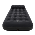 JILONG | Twin Navy Blue CloudCoil Flocked Air Mattress Set with Double Action Hand Pump | 24696
