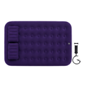 JILONG | Double Navy Blue CloudCoil Flocked Air Mattress Set with Pillow and Double Action Hand Pump | 24032