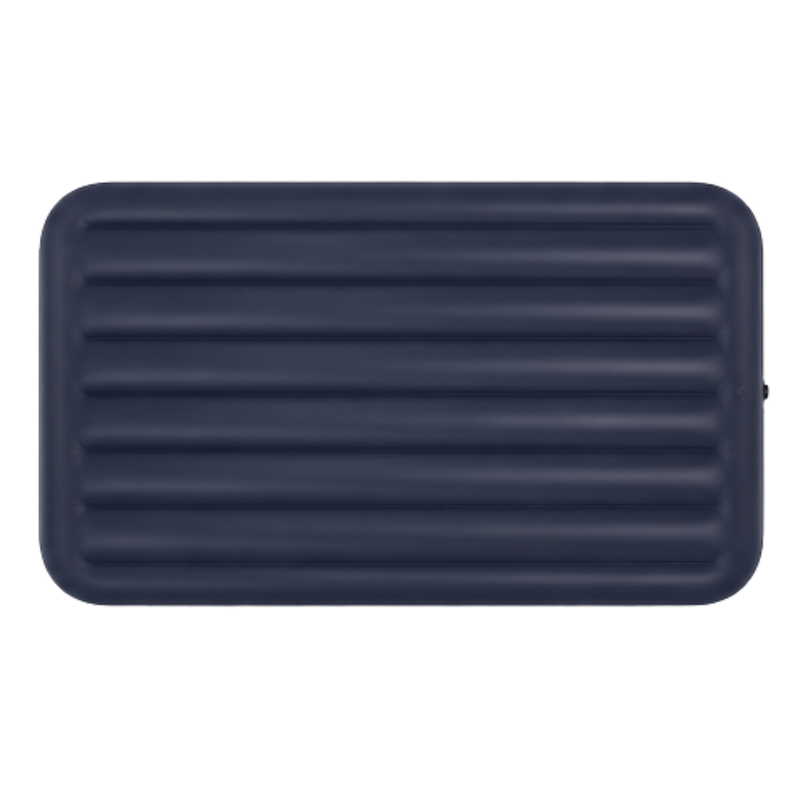 JILONG | Double Navy Blue CloudCoil Flocked Air Mattress Set with Pillow and Double Action Hand Pump | 24032