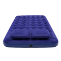 JILONG | Queen Navy Blue CloudCoil Flocked Air Mattress Set with Pillow and Double Action Hand Pump | 21470