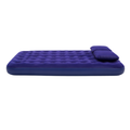 JILONG | Queen Navy Blue CloudCoil Flocked Air Mattress Set with Pillow and Double Action Hand Pump | 21470