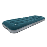 JILONG | Single Olive Green CloudCoil Flocked Air Mattress with Built-in Foot Pump | 24130