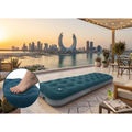 JILONG | Single Olive Green CloudCoil Flocked Air Mattress with Built-in Foot Pump | 24130