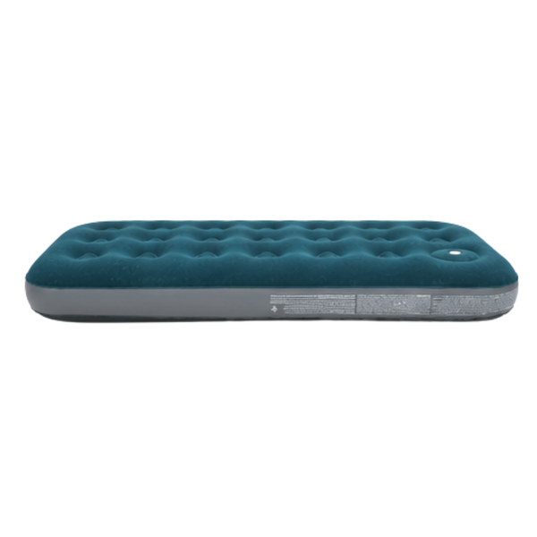 JILONG | Single Olive Green CloudCoil Flocked Air Mattress with Built-in Foot Pump | 24130
