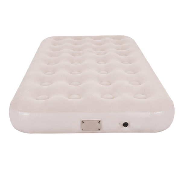 JILONG | Twin Sand Whisper CloudCoil Flocked Air Mattress with ZenCharge Pump | 24596