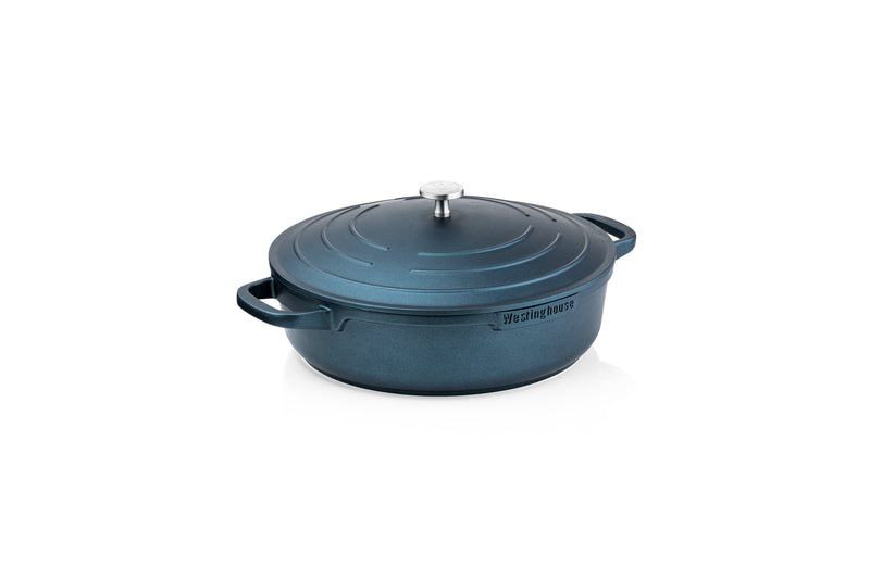 WESTINGHOUSE | 32cm Low Casserole with Lid Blue | WCCC0095L32BL